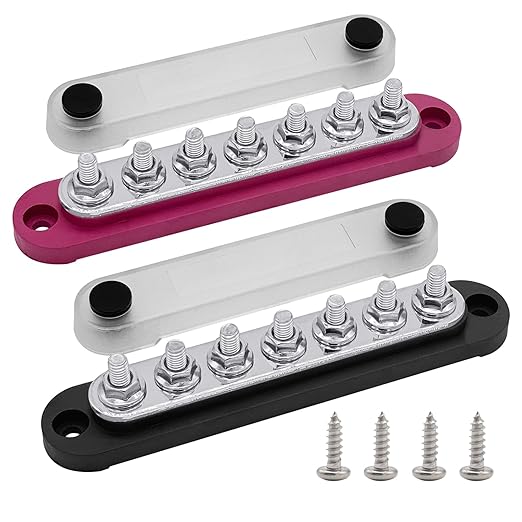 7 x M6 Studs Power Distribution Block Bus Bar 12V, Ampper 5.9" HD 150A Marine by Ampper
