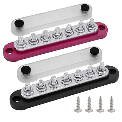 7 x M6 Studs Power Distribution Block Bus Bar 12V, Ampper 5.9" HD 150A Marine by Ampper