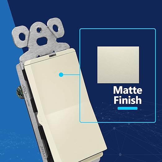 LIDER Minimalist Design Matte Finish Lighted Decorator Switch, Frameless Paddle - Image 2