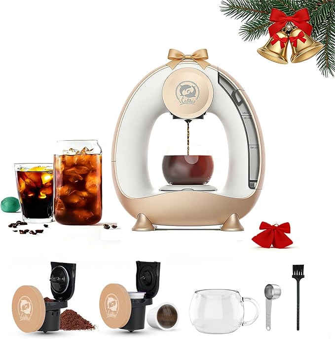 Single Serve Coffee Maker, Fast Brew in 2 minutes, Stylish＆Compact Design by iCafilas