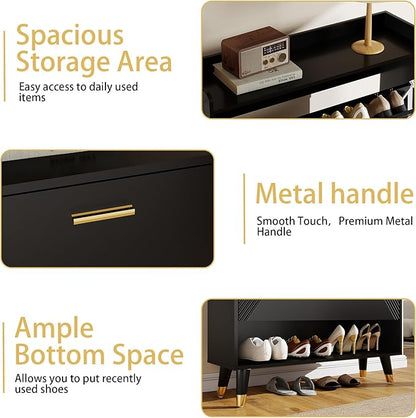Shoe Cabinet Storage for Entryway, Shoe Organizer Cabinet Flip Drawers Narrow - Image 5