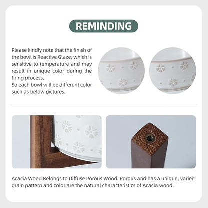7.3inch Ceramic Raised Dog Bowl Set, Elevated - Image 3