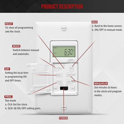 ENERLITES - HET01-C-W Programmable Digital Timer Switch - Image 3