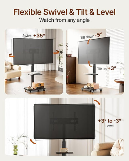 ECOTINY Steel Base Rolling TV Stand - Image 3