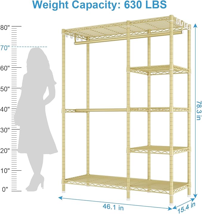 Ulif F2 Clothes Rack, 5 Tiers Heavy Duty Garment Rack - Image 3