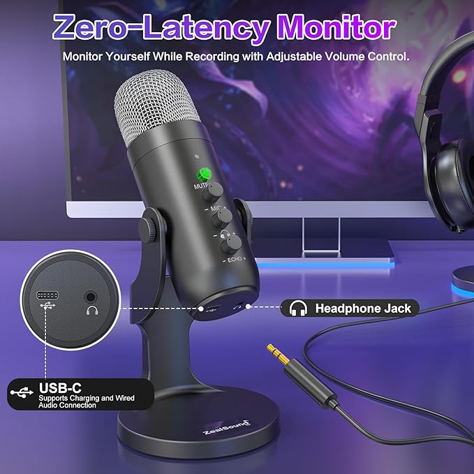ZealSound Wireless Microphone, USB Mic - Image 5