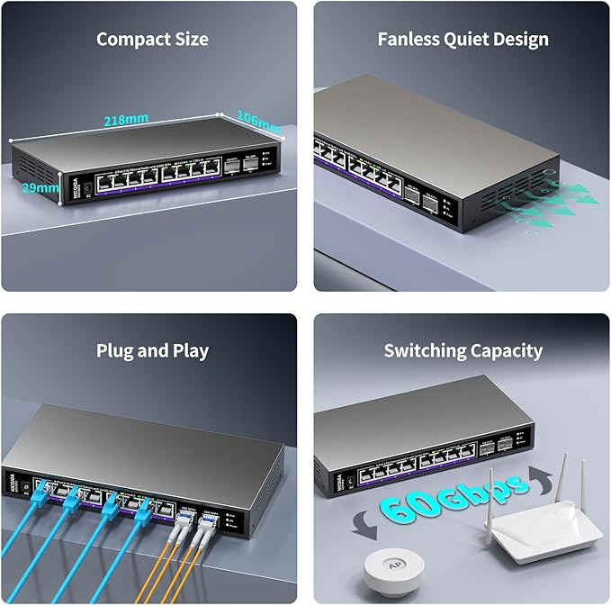 10 Port 2.5Gb Unmanaged Ethernet Switch - Image 5