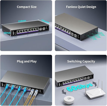 10 Port 2.5Gb Unmanaged Ethernet Switch - Image 5