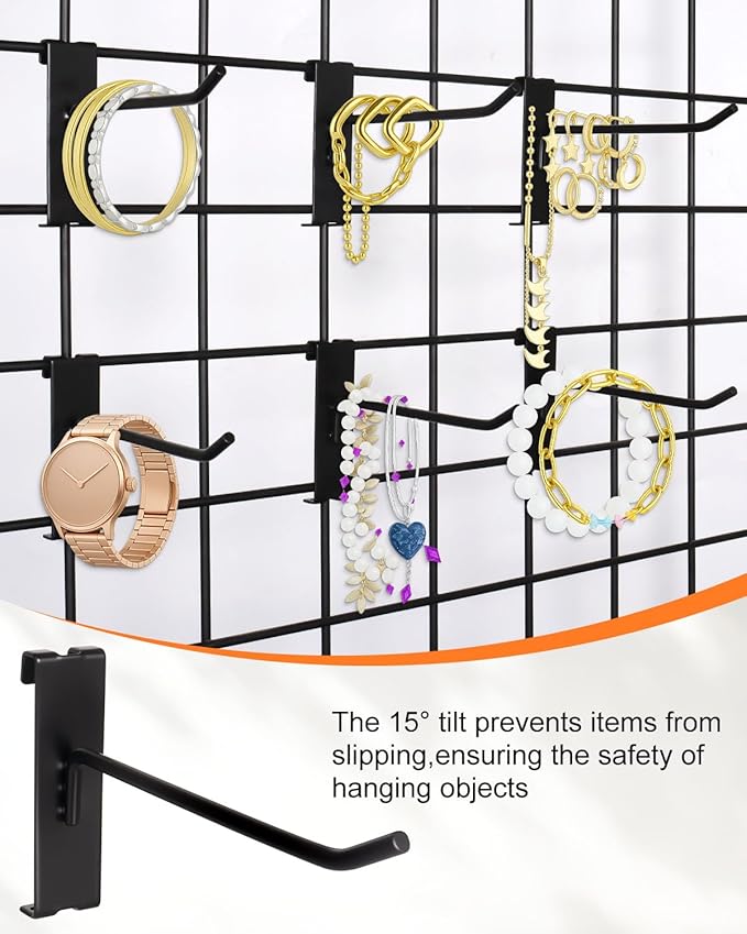 Alffun 50 Pack Gridwall Hooks, 6 Inch Metal Display Hanging Hooks, Heavy Duty - Image 2