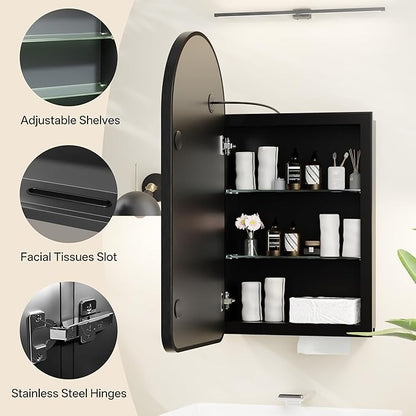 LED Arched Bathroom Medicine Cabinet - Image 8
