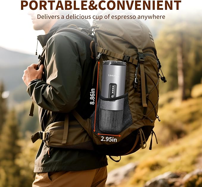 Leozora Portable Espresso Maker, 20Bar Professional Pressure, Stainless Steel - Image 2