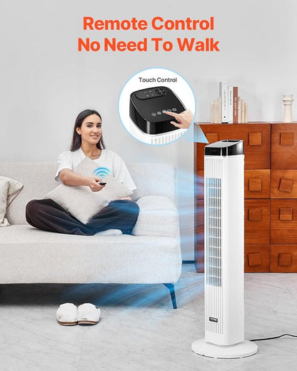 VEVOR Tower Fan, 22 ft/s Velocity Quiet Floor Fan, 70° Oscillating Fans - Image 4