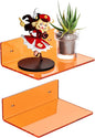 9 Inch Orange Wall Shelves, Acrylic Wall Mounting Ledges Display, Acrylic by Sezanrpt