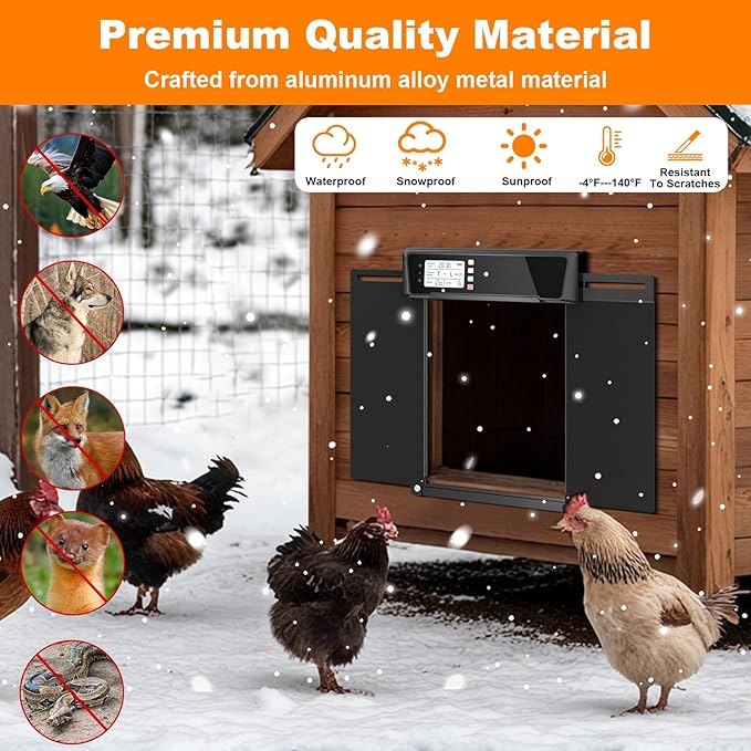 Extra Large Automatic Chicken Coop Door Solar Power, Anti-Pinch Horizontally - Image 3
