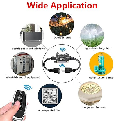AC110V Remote Control Power Switch, Waterproof Wireless Light Switch, 165 Feet - Image 9