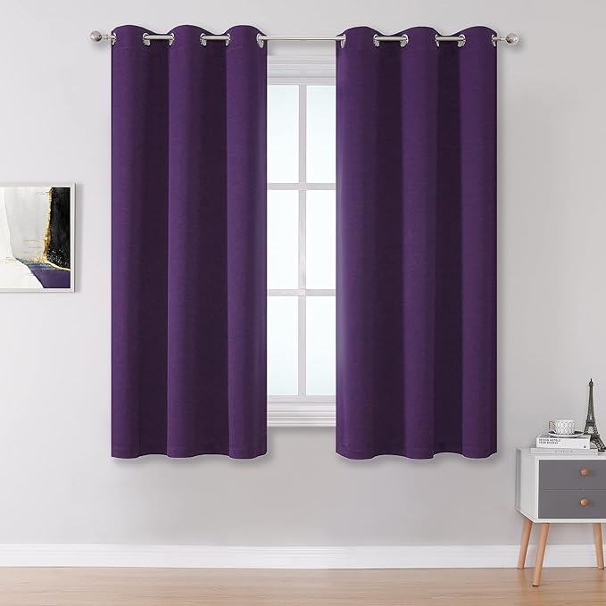 DUALIFE Purple Blackout Curtain Panels by DUALIFE