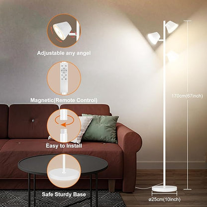 Pesken White 42W Tree Floor Lamp, Super Bright LED Standing Lamp - Image 6