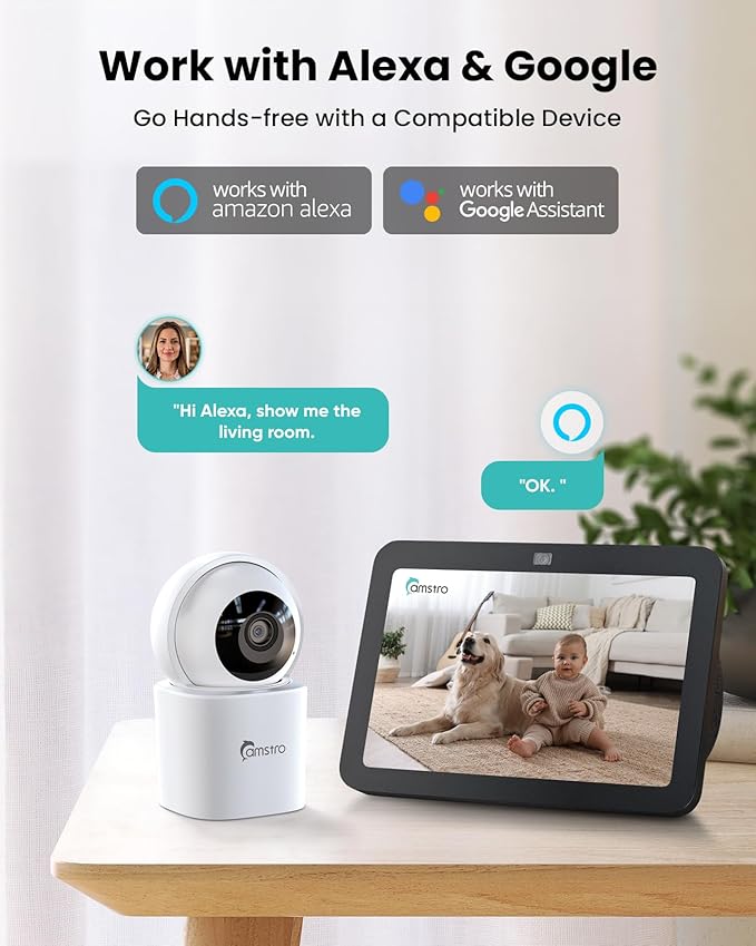3K Indoor Security Camera 2 Pack, 360° Pan/Tilt WiFi Camera - Image 7