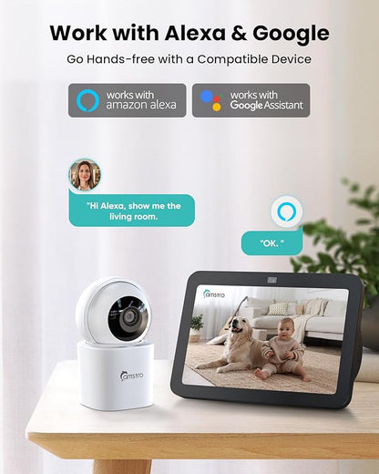 3K Indoor Security Camera 360°PTZ Home Baby/Pet Monitor, Auto Tracking - Image 7