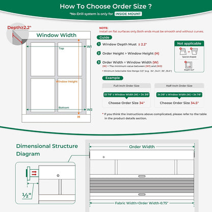 Allesin zen No Drill Top Down Bottom Up Cellular Shades,White,24" Wx36 H | TDBU Blackout Blinds for Indoor Windows,Cordless Honeycomb Shades for Home,Easy to Install Thermal Insulated
