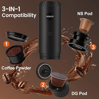 Portable Espresso Maker with Self Heating, 20 Bar 3-in-1 Electric Coffee Maker - Image 7