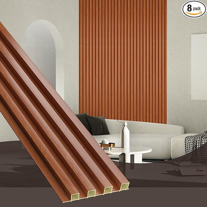 OUZUGIE WPC Acoustic Slat Wall Paneling, Living Room, TV Background, Study Room by OUZUGIE