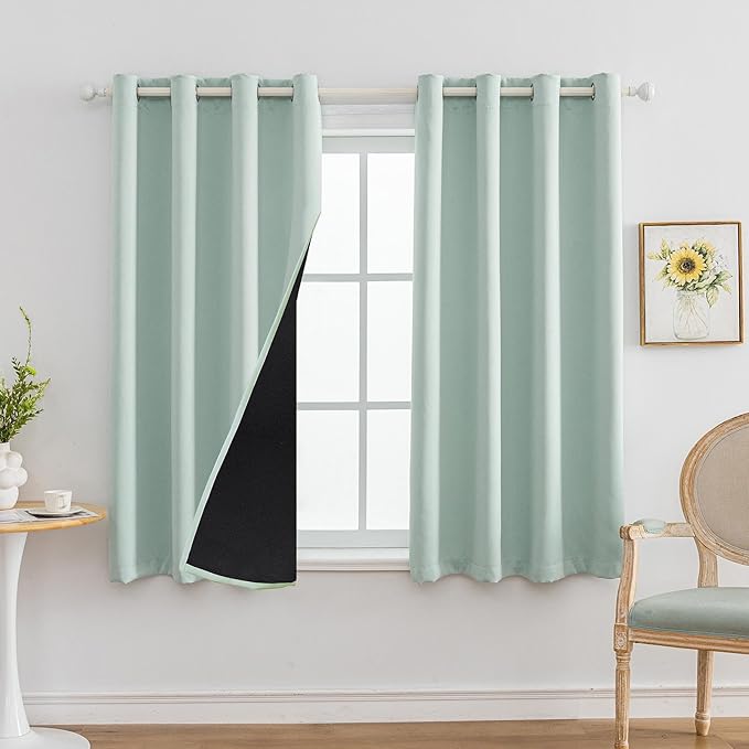 Anytime 100% Blackout Curtain 2 Panels Set, Thermal Insulated Window Drapes by Anytime
