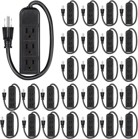 Copkim 20 Pack 3 Outlet Power Strip Extension Cord by Copkim