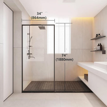 Shower Framed Glass Panel, 5/16" Tempered Glass Shower Door, Fit - Image 7