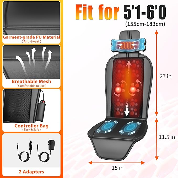 Shiatsu Massage Cushion, Kneading Back Massager - Image 6