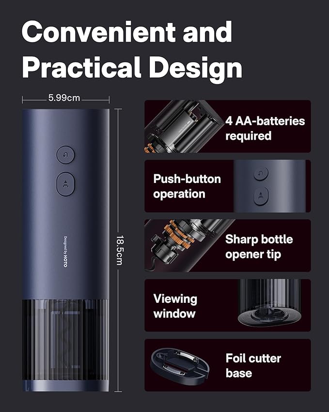 HOTO Electric Wine Opener, Automatic Bottle Opener - Image 5