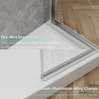 Shower Screen, 3/8" Tempered Glass, Shower Wall Panels, Fix Shower Glass Screen - Image 7