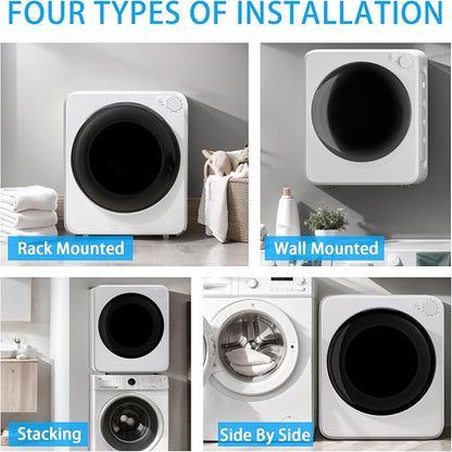 1.6 Cu.Ft Portable Clothes Dryer, 800W Fast Drying Front Load Laundry Dryer - Image 7