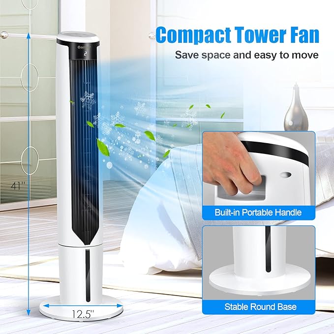 COSTWAY Evaporative Air Cooler, 41-inch Portable Oscillating Air Cooler - Image 7