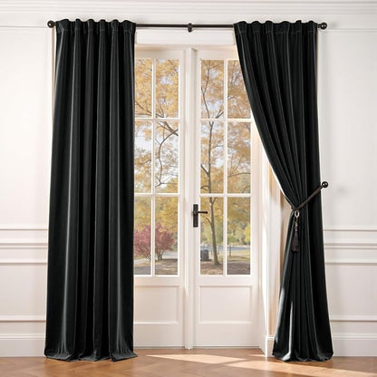 Lazzzy Velvet Blackout Curtains Thermal Insulated Room Window Drapes Super Soft by Lazzzy