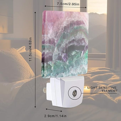 Smoaffly Color Pink Fluorite Crystal Stone Night Light Plug-in LED Nightlights - Image 4