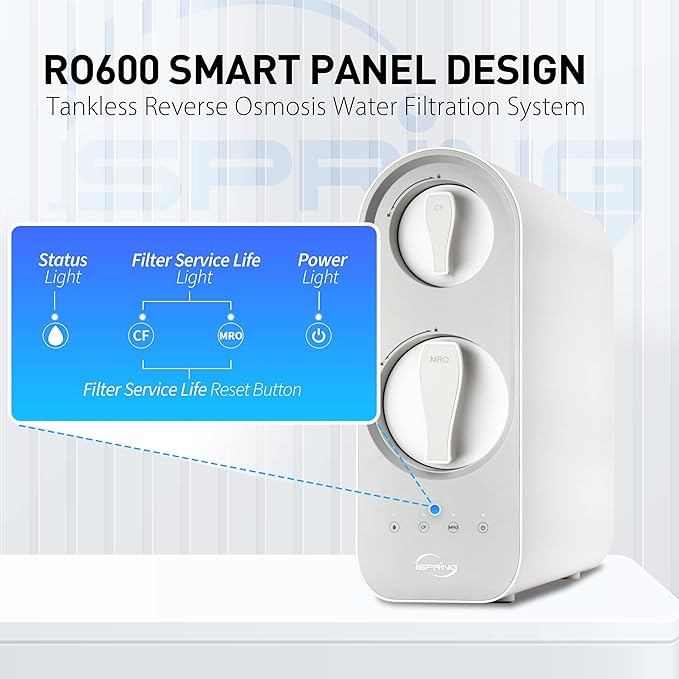 iSpring RO600BN Tankless Reverse Osmosis System Under Sink, 600 GPD Fast Flow - Image 3