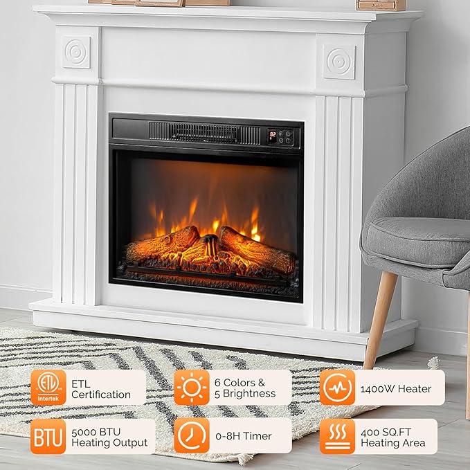 ROVSUN 23" Electric Fireplace Inserts - Image 7