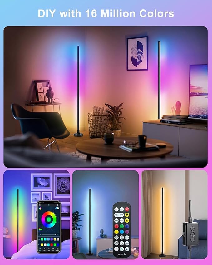 Bcmsda RGB LED Floor Lamp, RGB LED Corner Lamp - Image 4