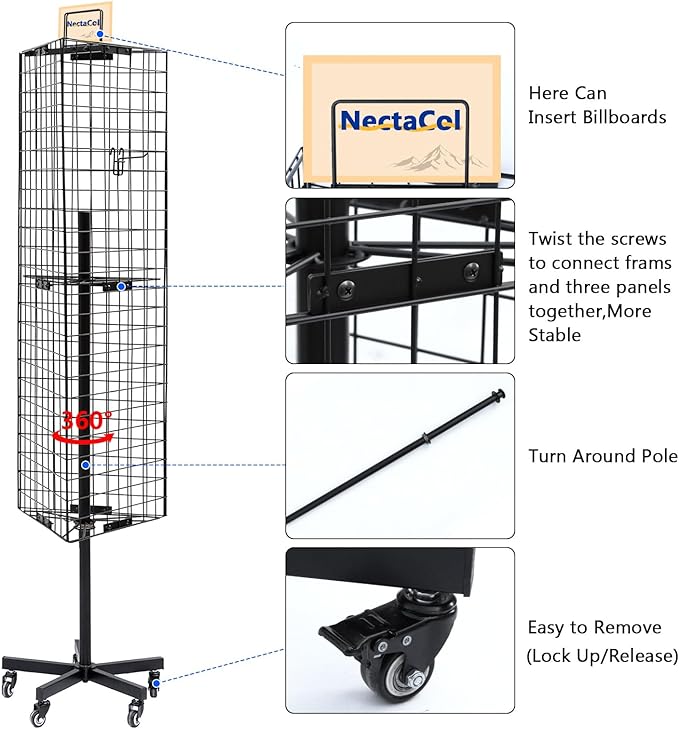 NectaCol Triangular Gridwall Panel Display Stand - Image 4