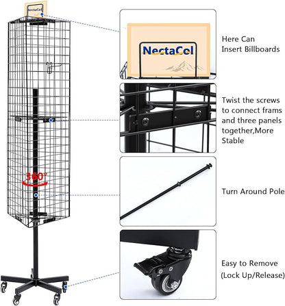 NectaCol Triangular Gridwall Panel Display Stand - Image 4