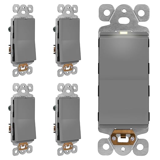 LIDER Minimalist Design Matte Finish Lighted Decorator Switch, Frameless Paddle by LIDER