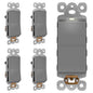 LIDER Minimalist Design Matte Finish Lighted Decorator Switch, Frameless Paddle by LIDER