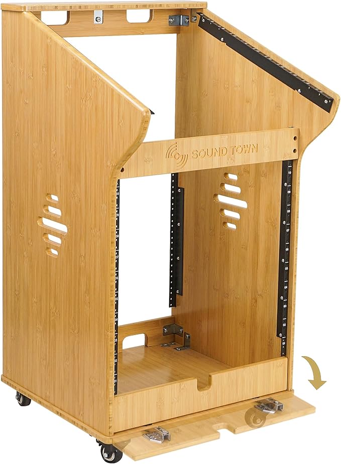 Sound Town DIY Solid Carbonized Bamboo Studio Rack by SOUNDTOWN