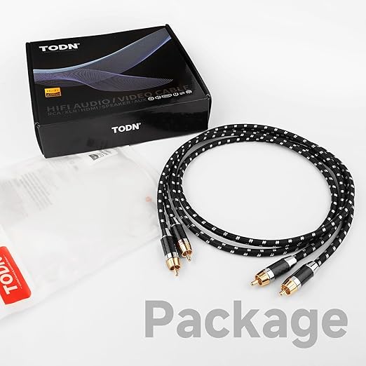TODN High End OFC RCA Cables for Audiophile Shielded RCA Cable Car Audio Male - Image 9