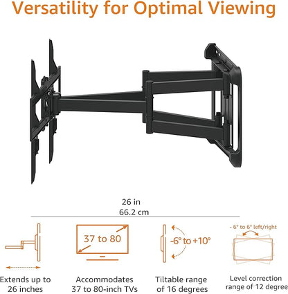 Amazon Basics Heavy Duty Extension Dual Arm, Full Motion Articulating TV Mount - Image 6