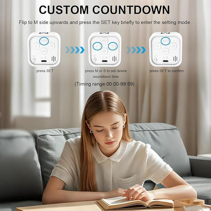 Rotating Cube Pomodoro Timer 5, 50 Min Preset + Custom Countdown, Desk - Image 3