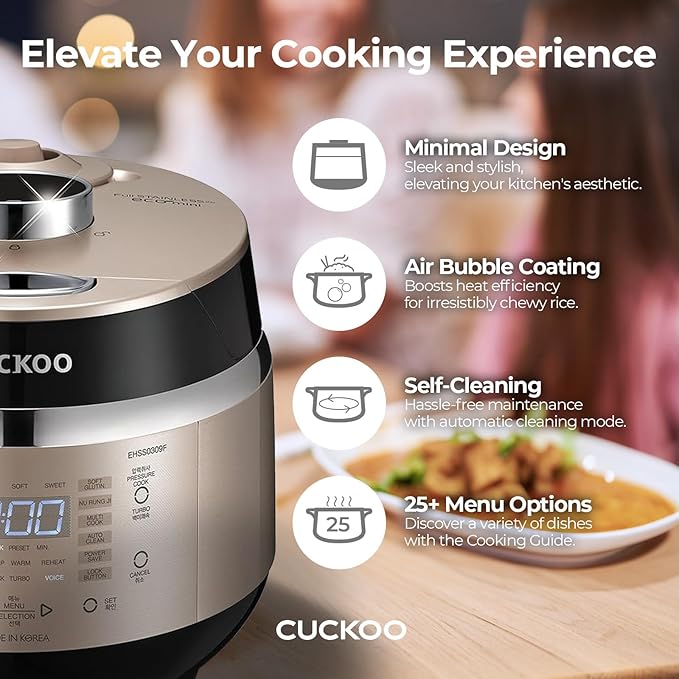 CUCKOO High Pressure Rice Cooker 3-Cup Uncooked / 6-Cup Cooked - Image 3
