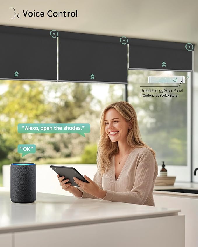 Yoolax Motorized Blinds with Remote, Waterproof Smart Blinds - Image 2