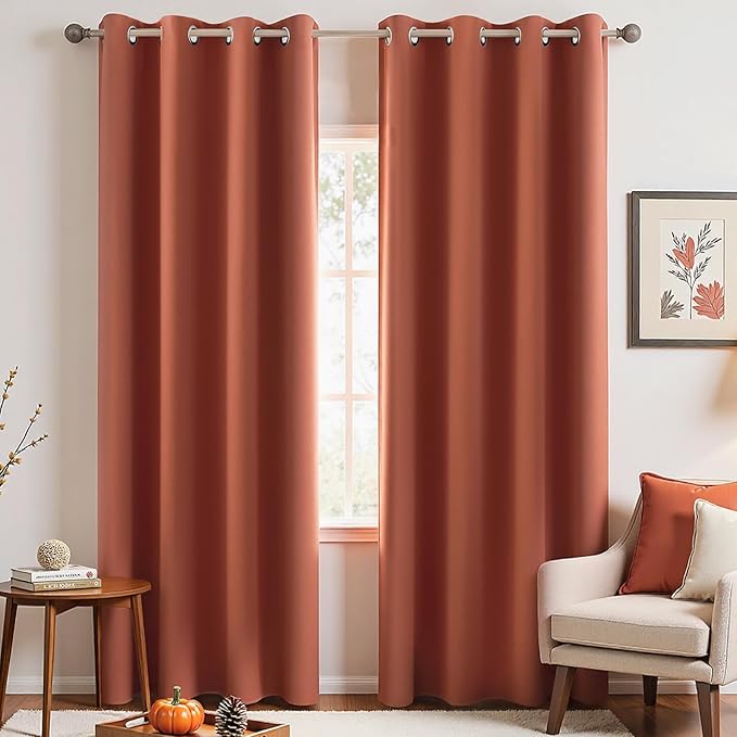 Thermal Curtains for Winter Insulated, 96 Inches Long Autumn Fall Bohemian by KOUFALL